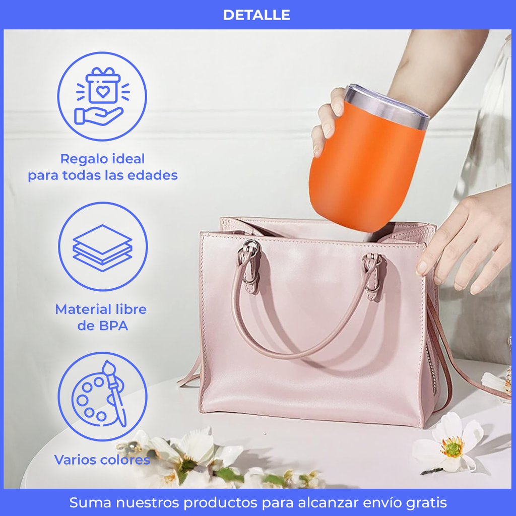 Mate / Vaso Térmico de Acero con Tapa 360ml