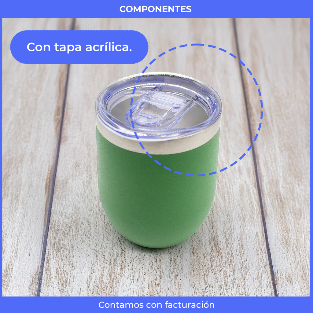 Mate / Vaso Térmico de Acero con Tapa 360ml