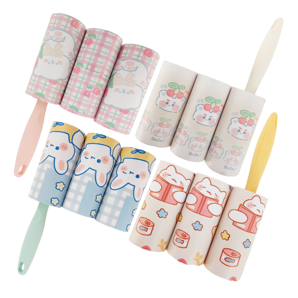 Rodillo con Adhesivo Saca Pelusa + Rollo de Repuesto