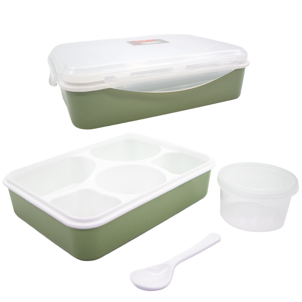 Vianda Térmica con 3 Compartimentos + Tenedor y Cuchara