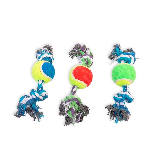 [13045RO-UY] PELOTA SOGA CON 2 NUDOS 25 CM