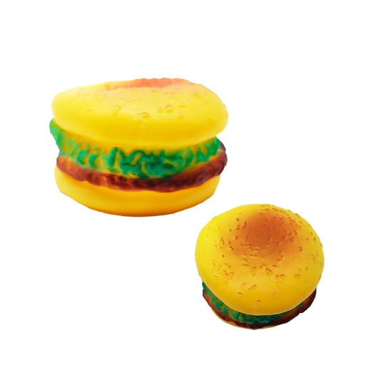 [13150SRPK-UY] PACK JUGUETE CHIFLE HAMBURGUESA 8CM MASCOTA X10