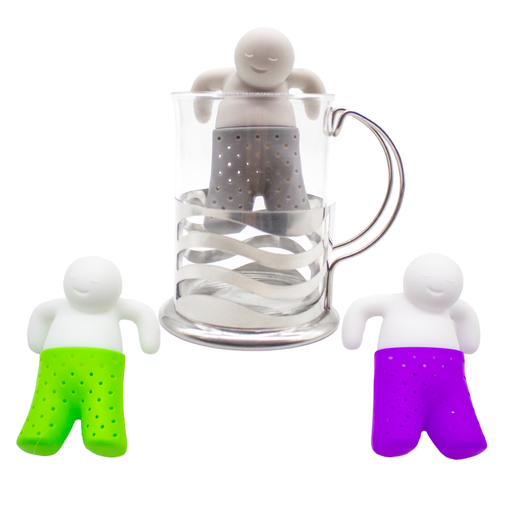 [0829 VE] Infusor Para Te en Hebras de Silicona Mod Hombrecito Verde